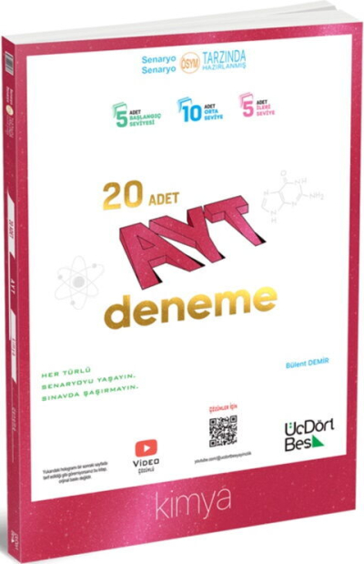 AYT Kimya 20 Deneme ÜçDörtBeş Yayınları ANKA Fotokopi