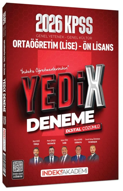 2026 KPSS Lise Ortaöğretim Ön Lisans YEDİX 7 Deneme Çözümlü İndeks Akademi Yayıncılık ANKA Fotokopi