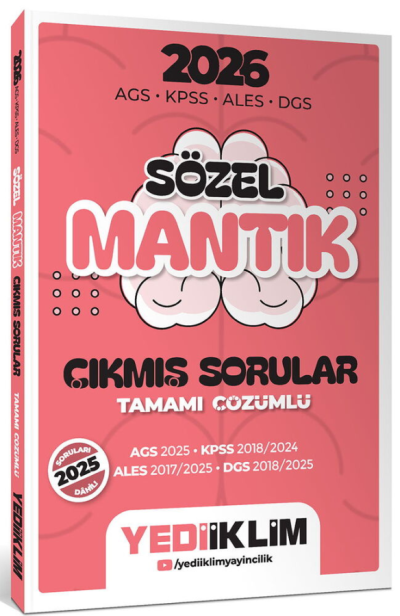 2026 AGS KPSS ALES DGS Sözel Mantık Tamamı Çözümlü Çıkmış Sorular Yediiklim ANKA Fotokopi