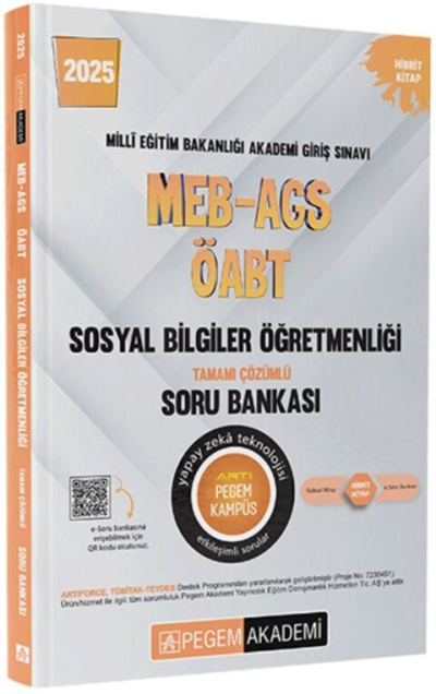 2025 MEB-AGS-ÖABT Sosyal Bilgiler Tamamı Çözümlü Soru Bankası Pegem Akademi Yayıncılık ANKA Fotokopi