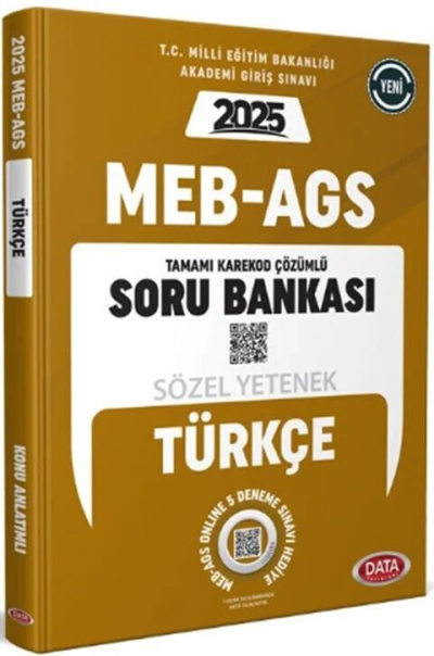 2025 MEB AGS Sözel Yetenek Türkçe Soru Bankası Çözümlü Data Yayınları ANKA Fotokopi