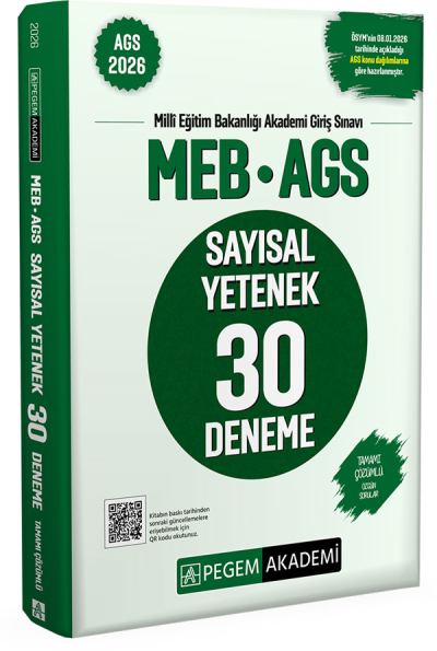 2026 MEB-AGS Sayısal Yetenek 30 Deneme Çözümlü Pegem Akademi Yayınları ANKA Fotokopi