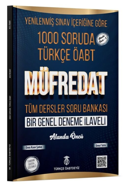 2025 ÖABT Türkçe Öğretmenliği 1000 Soruda Müfredat Soru Bankası Çözümlü Enes Kaan Şahin Türkçe ÖABTDEYİZ ANKA Fotokopi