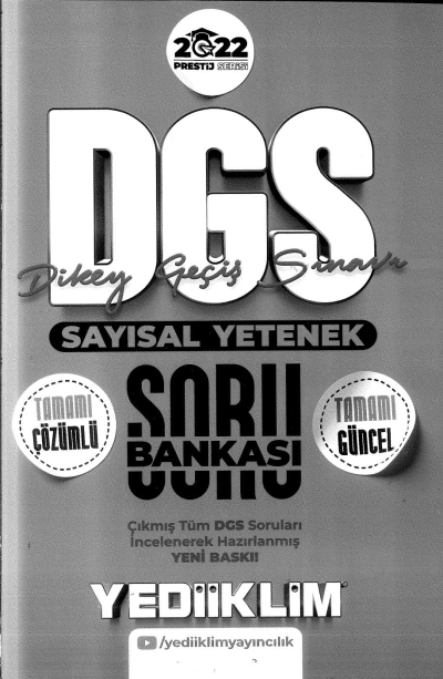 DGS SAYISAL YETENEK TAMAMI ÇÖZÜMLÜ SORU BANKASI ANKA Fotokopi