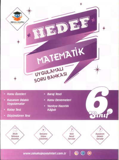 6. Sınıf Hedef Matematik Uygulamalı Soru Bankası Zeka Küpü Yayınları ANKA Fotokopi