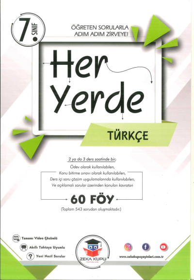 7. Sınıf Her Yerde Türkçe Soru Bankası Zeka Küpü Yayınları