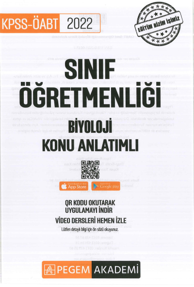 SINIF ÖĞRETMENLİĞİ BİYOLOJİ KONU ANLATIMLI