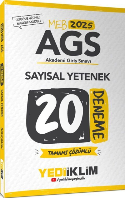 2025 MEB AGS Sayısal Yetenek Tamamı Çözümlü 20 Deneme Yediiklim Yayınları ANKA Fotokopi