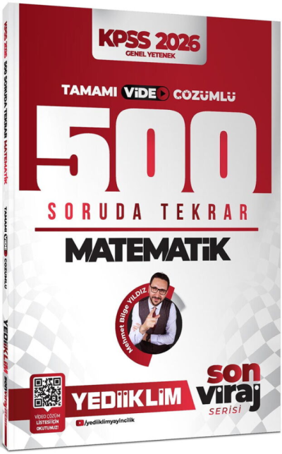 2026 KPSS Matematik Son Viraj Serisi Tamamı Video Çözümlü 500 Soruda Genel Tekrar Kampı Yediiklim Yayınları ANKA Fotokopi