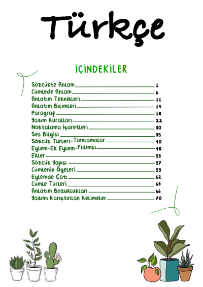 TYT Türkçe Vip Notlar Vin Kampüs ANKA Fotokopi