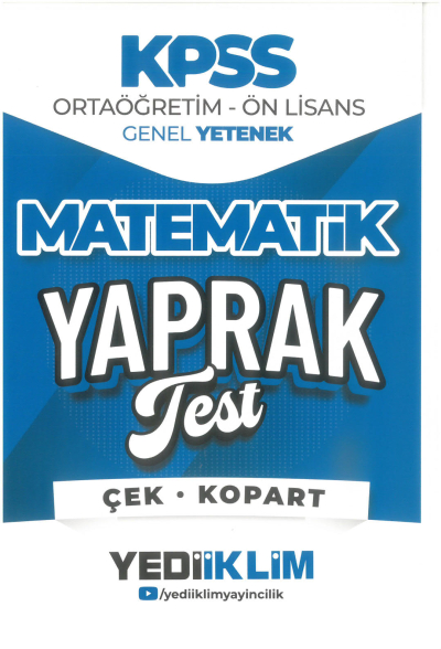 2026 KPSS Ortaöğretim-Önlisans Matematik Çek Kopart Yaprak Test Yediiklim Yayınları