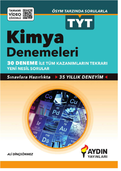 TYT Tamamı Video Çözümlü 30*7 Kimya Denemeleri Aydın Yayınları ANKA Fotokopi