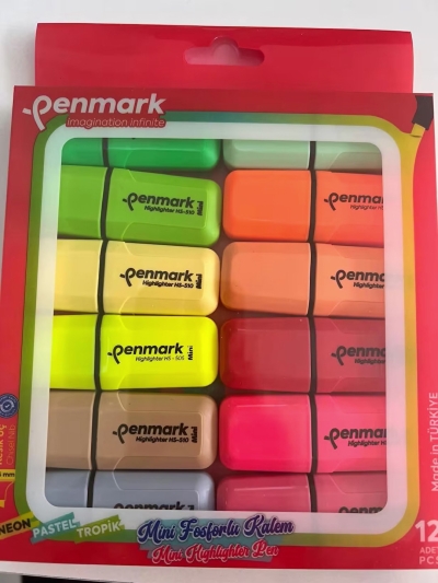 PENMARK 12'Lİ FOSFORLU KALEM SETİ ANKA Fotokopi