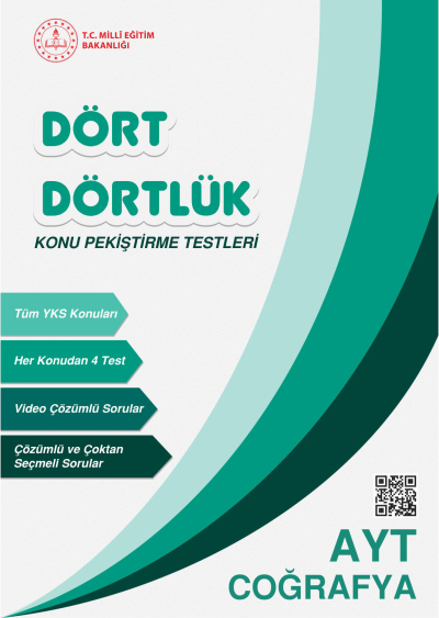 Dört Dörtlük Konu Pekiştirme Testleri AYT Coğrafya ANKA Fotokopi