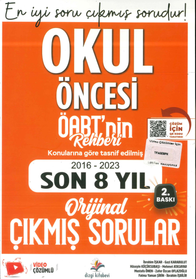 ÖABT OKUL ÖNCESİ ÖĞRETMENLİĞİ 2016-2023 ORJİNAL ÇIKMIŞ SORULAR ANKA Fotokopi
