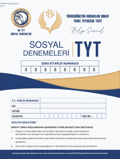 TYT Sosyal Denemeleri Bilgi Sarmal ANKA Fotokopi