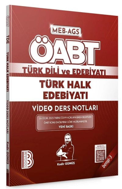 2025 ÖABT MEB-AGS Türk Dili ve Edebiyatı Türk Halk Edebiyatı Video Ders Notları Bengi-3 Kadir Gümüş Benim Hocam Yayınları ANKA Fotokopi