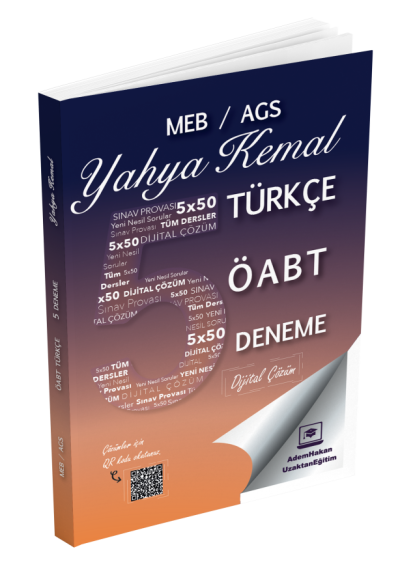 2025 MEB AGS ÖABT Yahya Kemal Türkçe Öğretmenliği Dijital Çözümlü 5 Deneme Adem Hakan Uzem ANKA Fotokopi