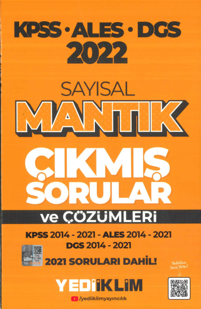 KPSS ALES DGS SAYISAL MANTIK 2014-2021 ÇÖZÜMLÜ ÇIKMIŞ SORULAR ANKA Fotokopi