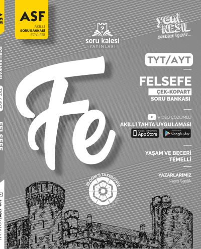 TYT AYT Felsefe Çek Kopart Akıllı Soru Bankası Föyü ASF Soru Kalesi Yayınları ANKA Fotokopi