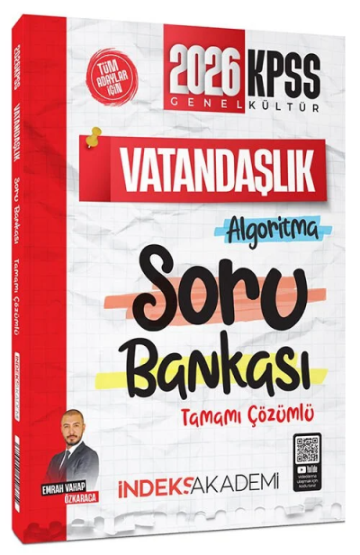 2026 KPSS Vatandaşlık Algoritma Soru Bankası Çözümlü Emrah Vahap Özkaraca İndeks Akademi Yayıncılık ANKA Fotokopi