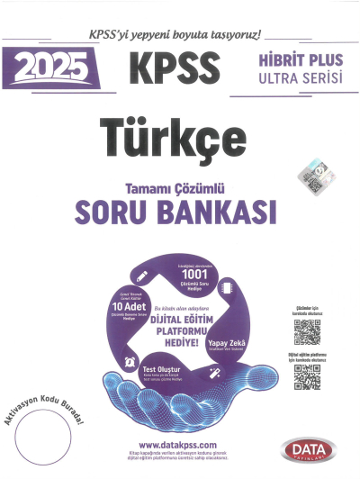 2025 KPSS Türkçe Hibrit Plus Ultra Serisi Karekod Çözümlü Soru Bankası Data Yayınları ANKA Fotokopi
