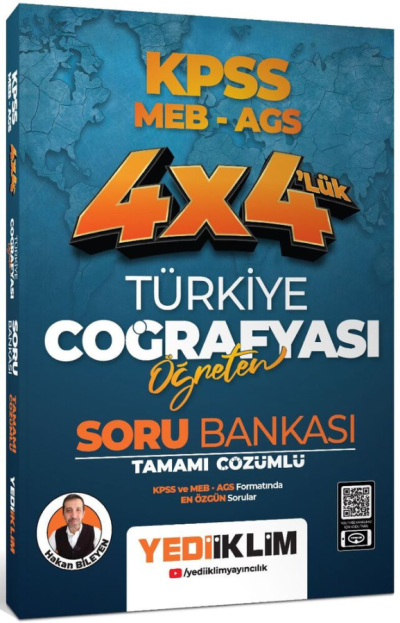 2025 KPSS MEB AGS 4x4 Öğreten Türkiye Coğrafyası Tamamı Çözümlü Soru Bankası Yediiklim Yayınları ANKA Fotokopi