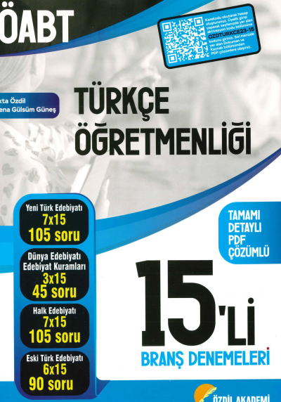 ÖABT TÜRKÇE 15'Lİ BRANŞ DENEMELERİ ÇÖZÜMLÜ ANKA Fotokopi