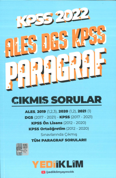 ALES DGS KPSS PARAGRAF ÇIKMIŞ SORULAR ANKA Fotokopi