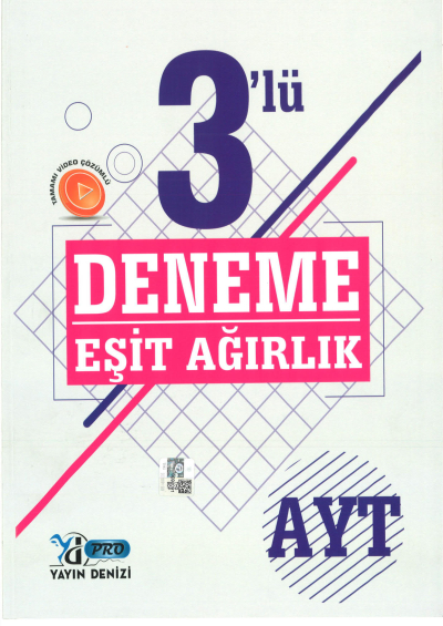 AYT Eşit Ağırlık 3 lü Deneme Video Çözümlü ANKA Fotokopi