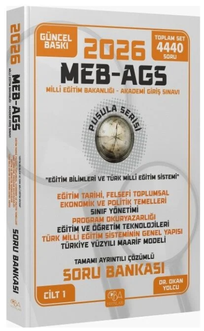 2026 MEB-AGS Eğitim Bilimleri Eğitim Temelleri-Sınıf Yönetimi-Öğretim Teknolojileri-Maarif Modeli Soru Bankası Çözümlü Pusula Serisi CBA Yayınları ANKA Fotokopi
