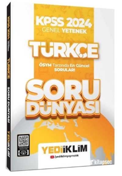 2024 KPSS Türkçe Soru Dünyası Soru Bankası Çözümlü Yediiklim Yayınları ANKA Fotokopi