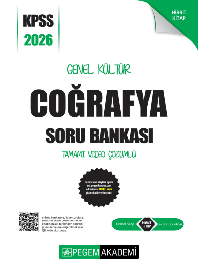 COĞRAFYA 2026 KPSS Genel Yetenek Genel Kültür Soru Bankası Modüler Çözümlü Pegem Akademi Yayınları ANKA Fotokopi