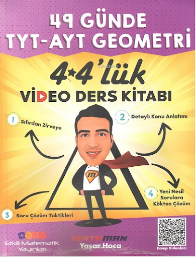 49 GÜNDE TYT-AYT GEOMETRİ 4*4'lÜK VİDEO DERS KİTABI YAŞAR HOCA MATHMAN ANKA Fotokopi