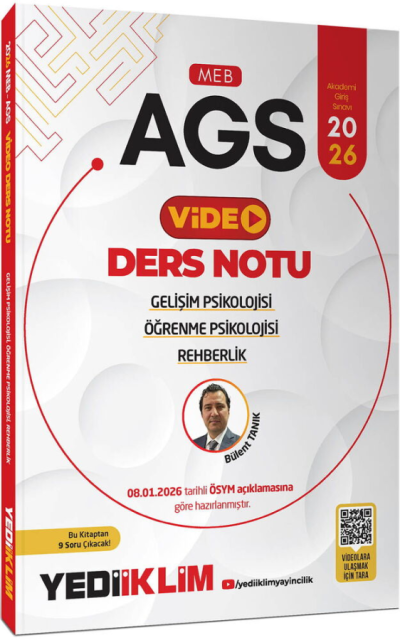 2026 MEB-AGS Eğitim Bilimleri Gelişim Psikolojisi Öğrenme Psikolojisi ve Rehberlik Video Ders Notu Yediiklim Yayınları ANKA Fotokopi