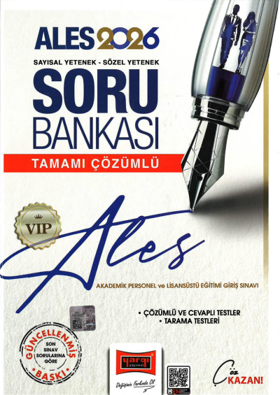 2026 ALES VIP Sayısal-Sözel Yetenek Tamamı Çözümlü Soru Bankası Yargı Yayınları ANKA Fotokopi
