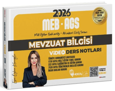 2026 MEB-AGS Mevzuat Bilgisi Video Ders Notları Hoca Kafası Yayınları ANKA Fotokopi