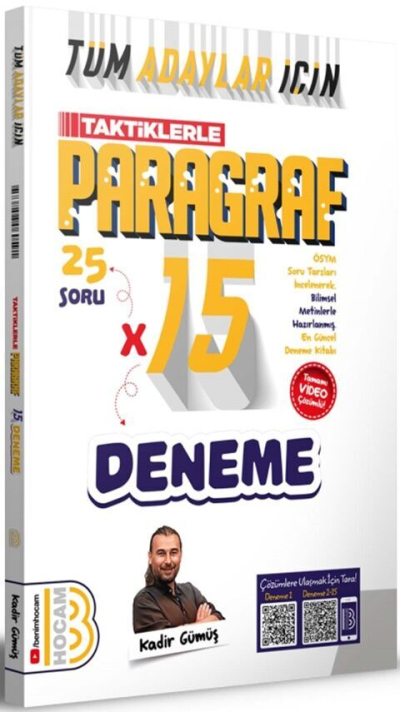 Tüm Adaylar İçin Taktiklerle Paragraf Tamamı Video Çözümlü 15 Deneme Benim Hocam Yayınları ANKA Fotokopi