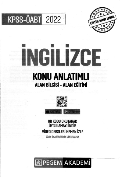 İNGİLİZCE KONU ANLATIMLI ALAN BİLGİSİ-ALAN EĞİTİMİ