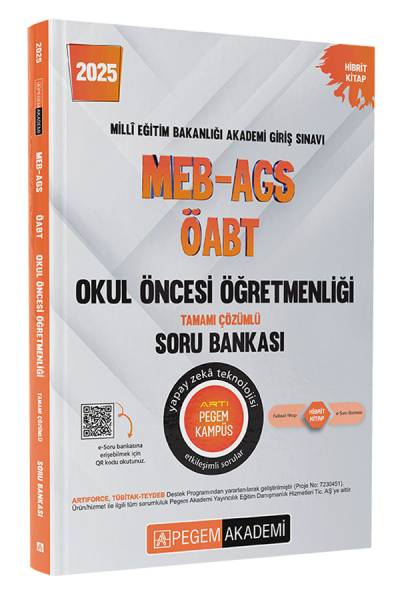 2025 MEB-AGS-ÖABT Okul Öncesi Öğretmenliği Tamamı Çözümlü Soru Bankası Pegem Yayınları ANKA Fotokopi
