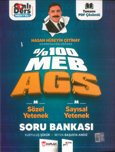 2025 %100 MEB AGS Sözel - Sayısal Yetenek Soru Bankası Kaplan Akademni ANKA Fotokopi