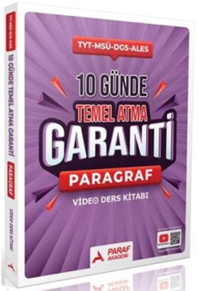 Paragraf Z Takımı 10 Günde Temel Atma Garanti Video Ders Kitabı Paraf Yayınları ANKA Fotokopi