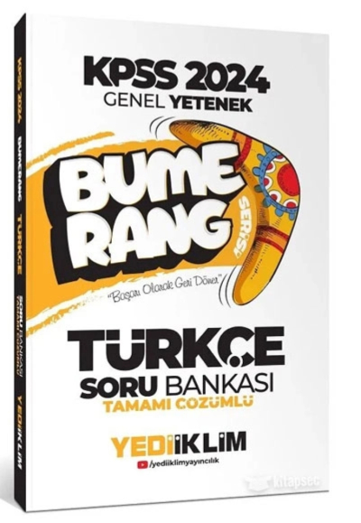 2024 KPSS Türkçe Bumerang Soru Bankası Çözümlü Yediiklim Yayınları