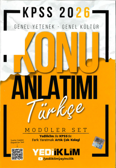 TÜRKÇE Yediiklim 2026 KPSS Genel Yetenek Genel Kültür Konu Anlatımı Modüler Yediiklim Yayınları ANKA Fotokopi