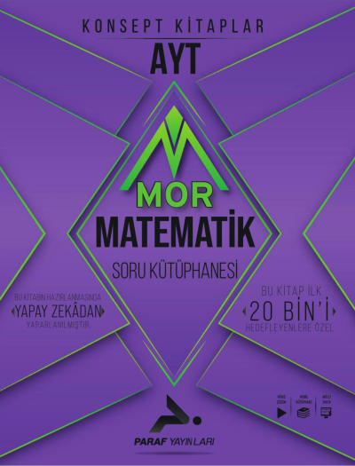 AYT Mor Matematik Soru Kütüphanesi Paraf Yayınları ANKA Fotokopi