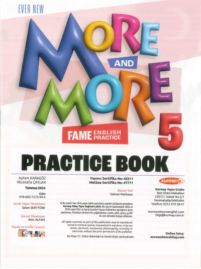 5. Sınıf More And More Practice Book ANKA Fotokopi