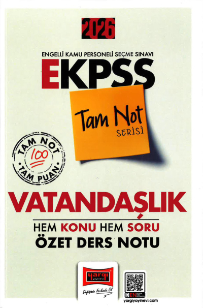 2026 E KPSS Tam Not Serisi Vatandaşlık Hem Konu Hem Soru Özet Ders Notu Yargı Yayınları ANKA Fotokopi