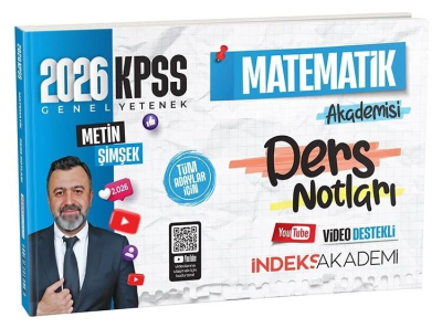 2026 KPSS Matematik Akademisi Video Ders Notları Metin Şimşek İndeks Akademi Yayıncılık ANKA Fotokopi