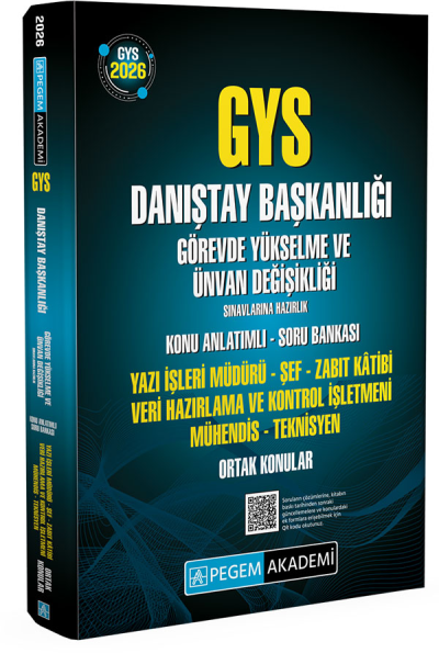 2026 GYS Danıştay Başkanlığı Ortak Konular Konu Anlatımlı Soru Bankası Pegem Akademi ANKA Fotokopi