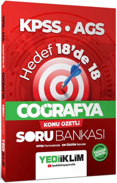 KPSS AGS Coğrafya Hedef 18 de 18 Konu Özetli Soru Bankası Yediiklim Yayınları ANKA Fotokopi